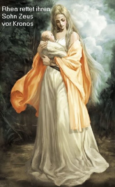 Rhea ist in der griechischen Mythologie die Mutter des Zeus