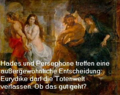 Eurydike ist in der griechischen Mythologie die Gemahlin des Orpheus