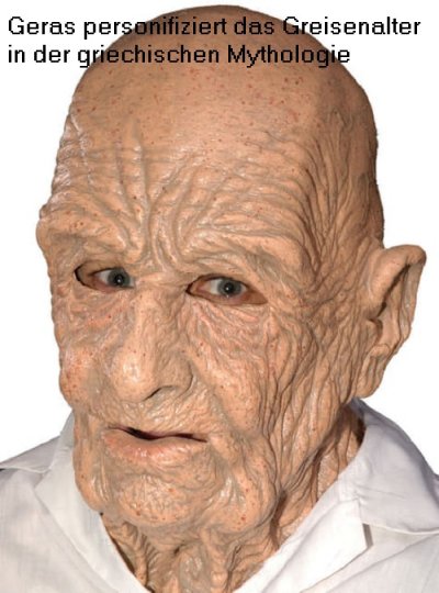 Geras ist in der griechischen Mythologie der Gott vom Greisenalter