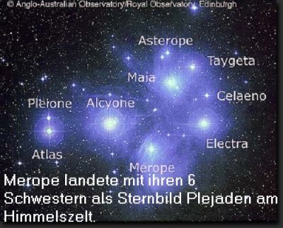 Merope ist in der griechischen Mythologie eine der sieben Plejaden
