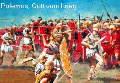 Polemos ist in der griechischen Mythologie der Gott vom Krieg