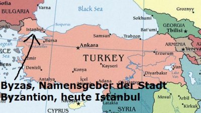 Byzas ist der Gründer der Stadt Byzantion