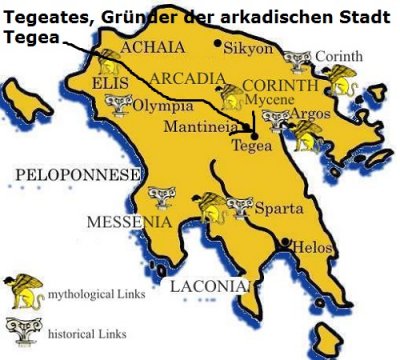 Tegeates ist der Gründer der Stadt Tegea