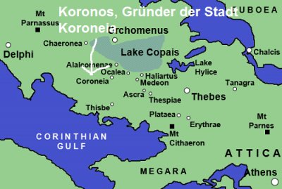 Koronos ist der Gründer der Stadt Koroneia