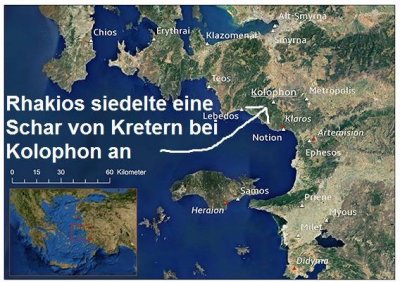 Rhakios siedelte Kreter bei Kolophon an